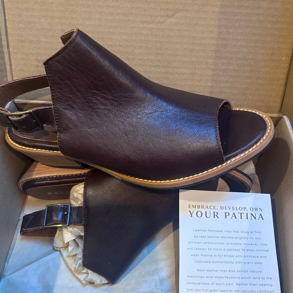 Patina by Portland Leather Slingback Mules size 9 Mocha color. Brand New